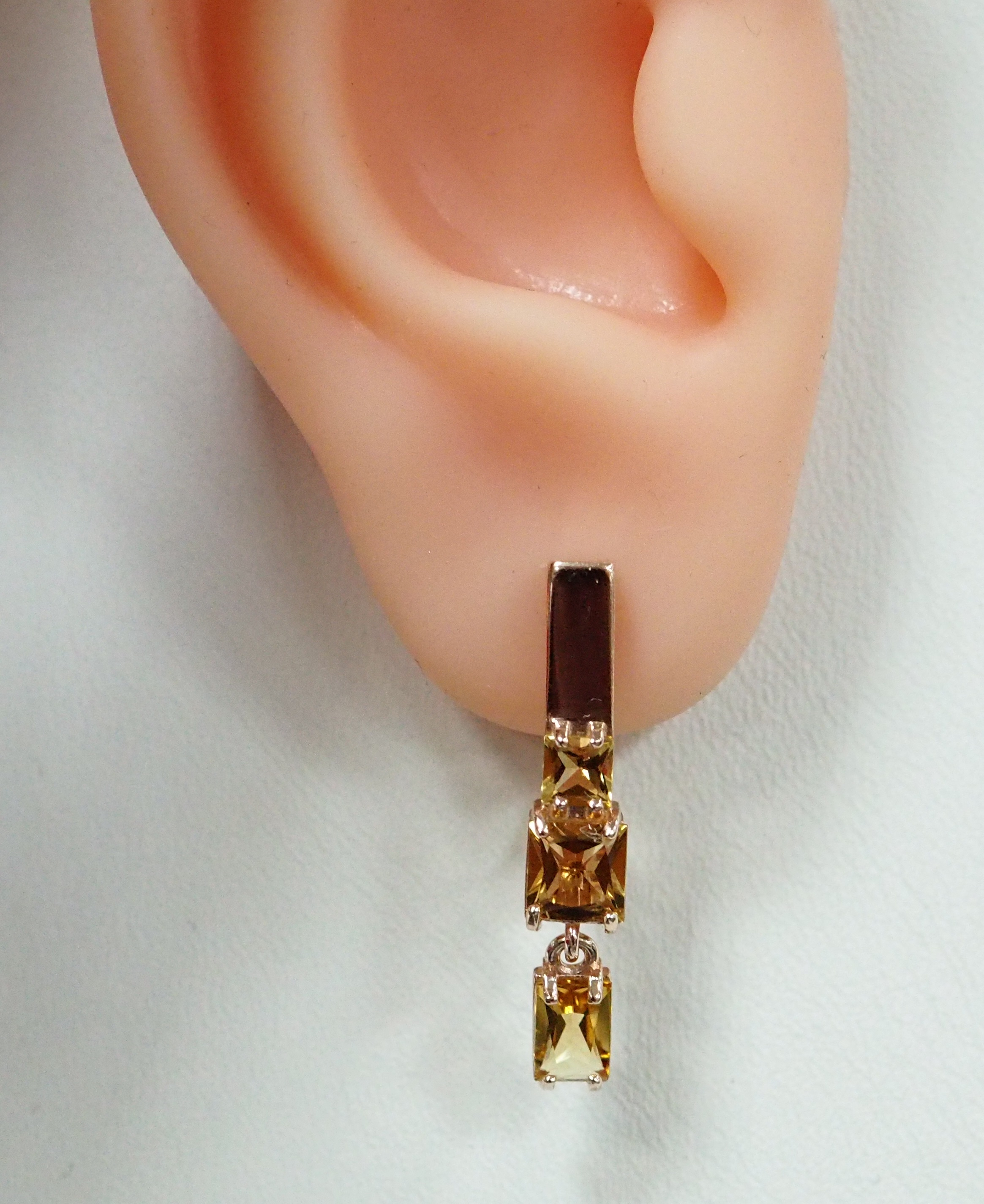 Серебряные серьги с цитринами